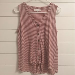 Rose + Olive button tank